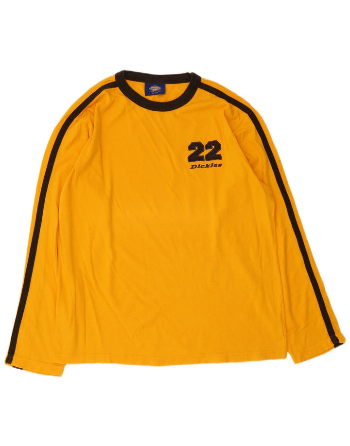 DICKIES Top grafic pentru bărbați cu mânecă lungă, mare portocaliu, bumbac color bloc