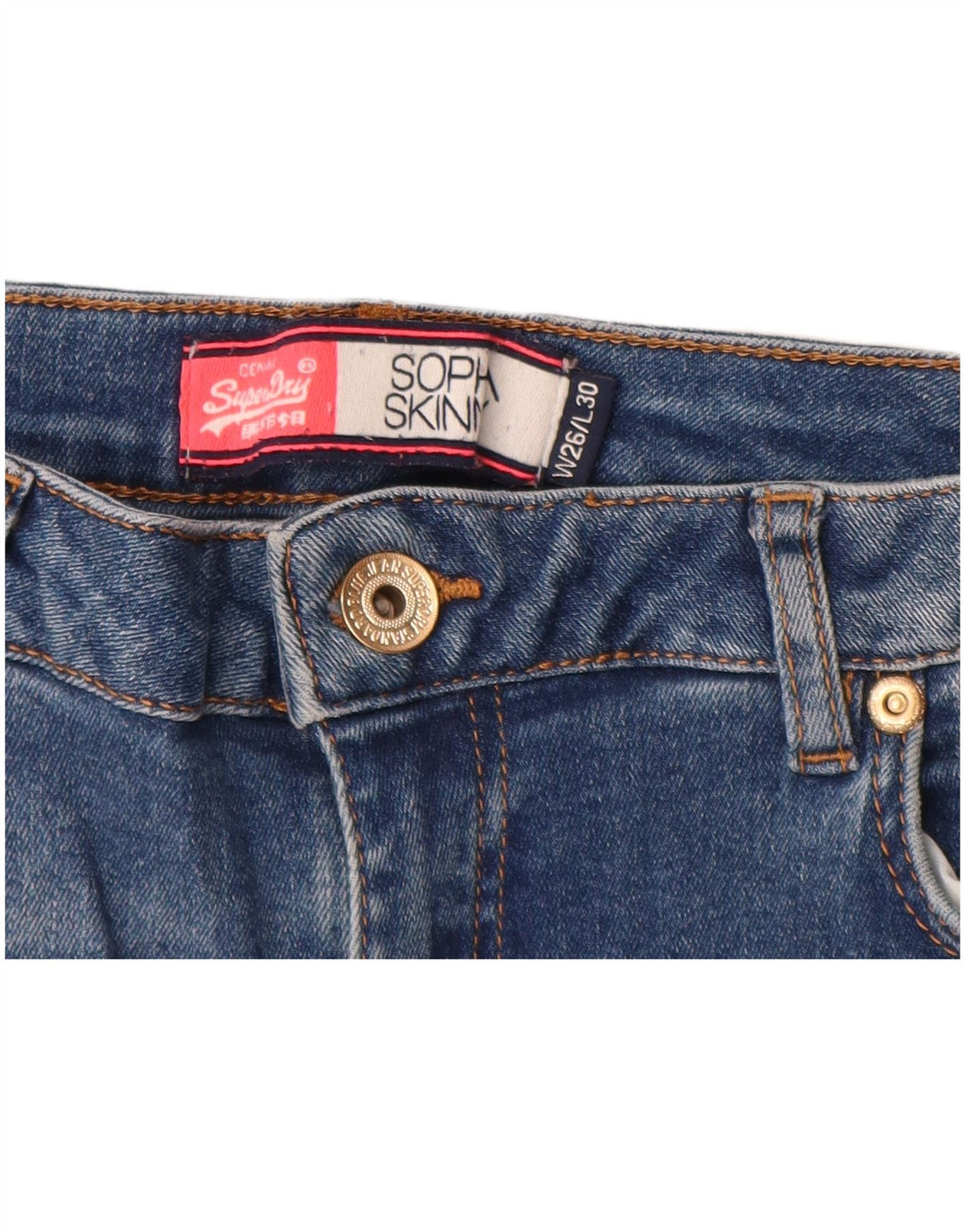 SUPERDRY Blugi skinny Sophia Graphic Distressed pentru femei L26 L28 Bumbac albastru