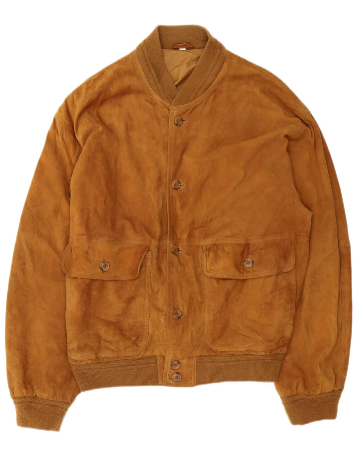 Bomber Vintage pentru bărbați din piele intoarsa IT 54 2XL maro