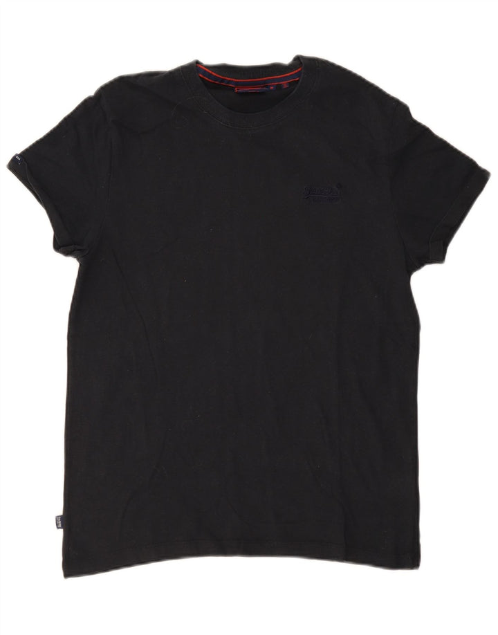 Tricou Superdry pentru bărbați Top mediu negru bumbac