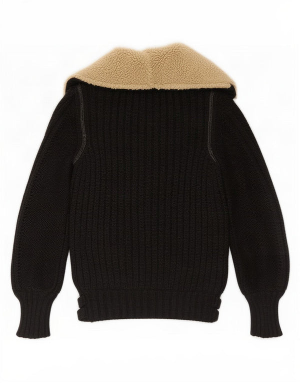 Pulover Cardigan Vintage pentru Damă UK 10 Mic Negru