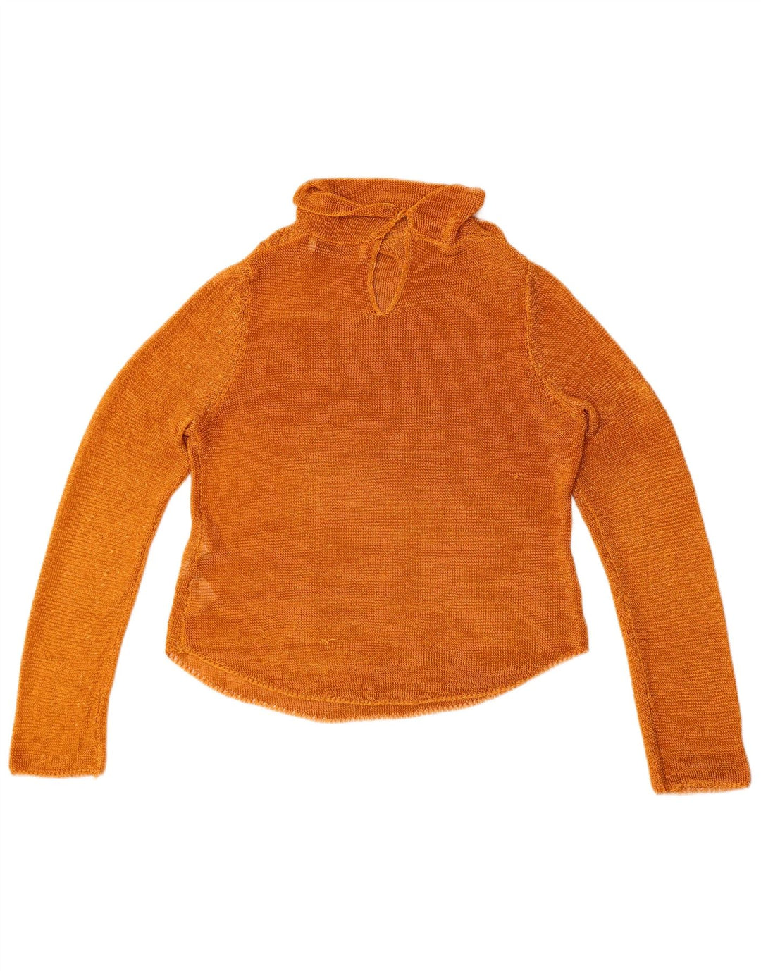 Top cu mânecă lungă pentru femei Zara Crop See Through UK 12 Medium Orange Viscose