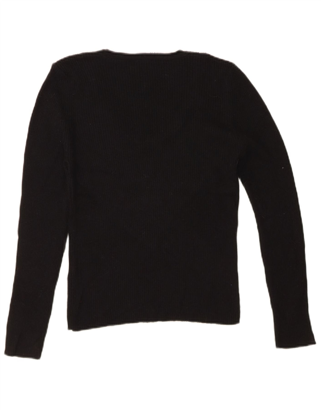 ZARA Womens Boat Neck Jumper Sweater UK 14 Large Black Polyamide