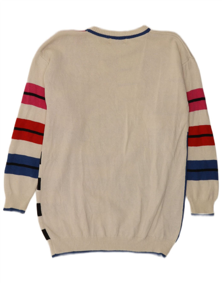 Pulover de bază pentru femei cu paragate cu gât de barcă UK 14 Medium Multicolor