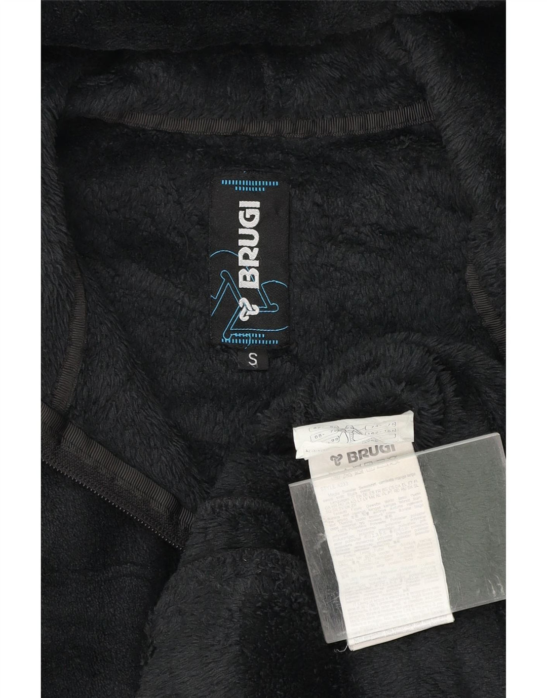 BRUGI Womens Hooded Fleece Jacket UK 10 Small Black Polyester Vintage Brugi and Second-Hand Brugi from Messina Hembry 