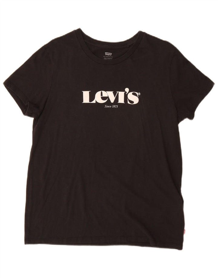 Tricou grafic Levi's pentru femei Top UK 14 Medium Black Bumbac