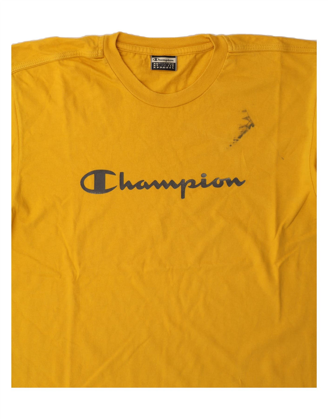 CHAMPION Mens Graphic T-Shirt Top Large Yellow Cotton Vintage Champion and Second-Hand Champion from Messina Hembry 