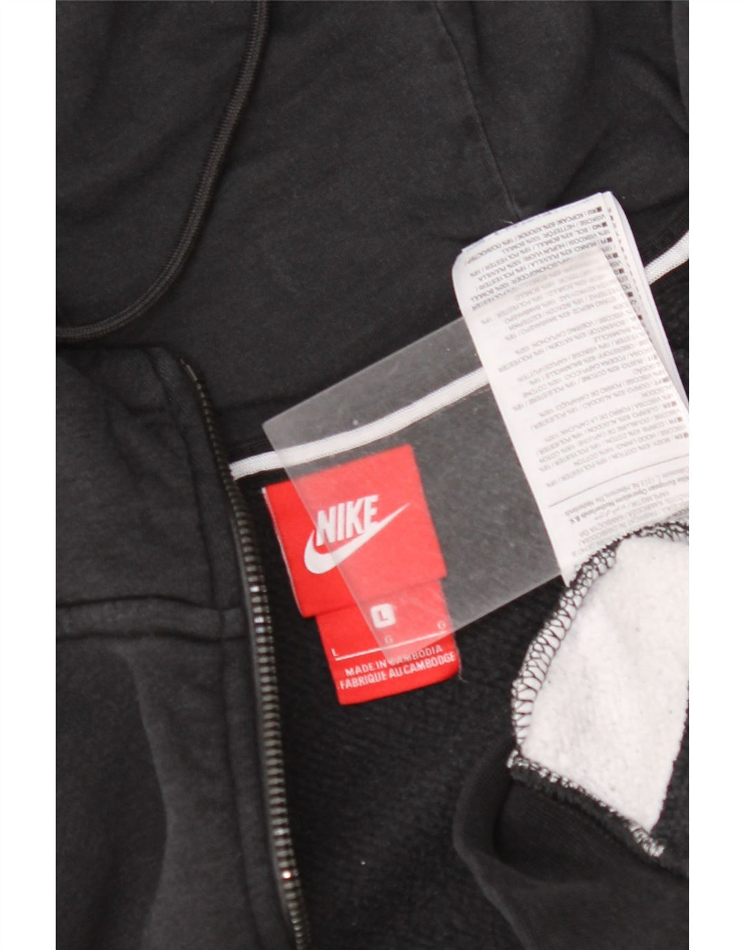 Pulover NIKE pentru bărbați, cu fermoar, bumbac color bloc mare, negru