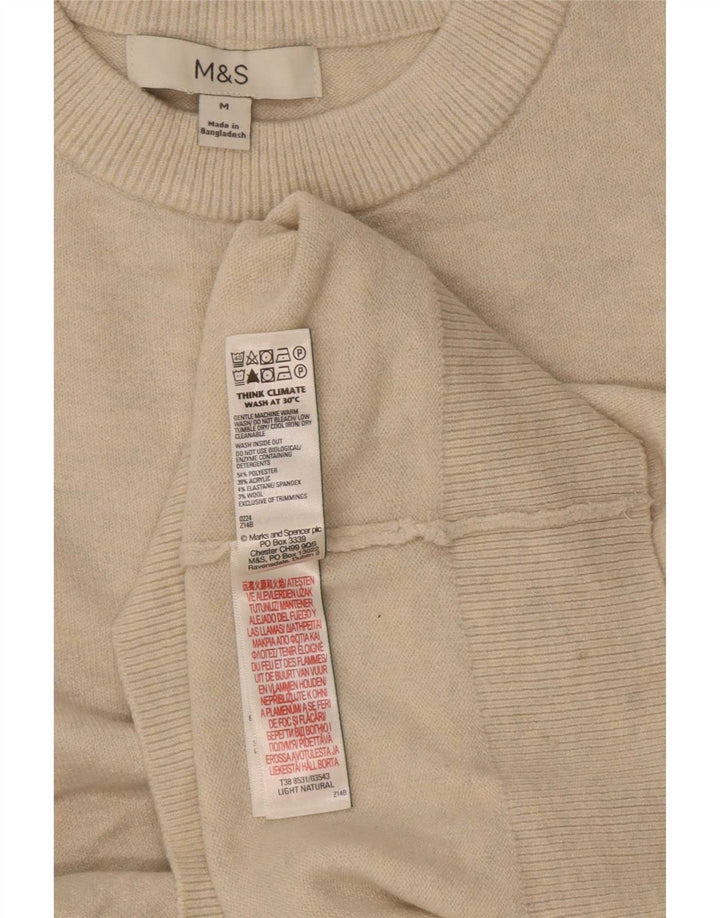 Pulover pentru femei Marks & Spencer cu decolteu triplu UK 14 Bej mediu