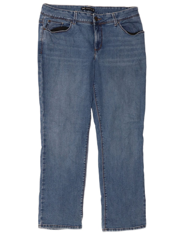 Blugi drepti pentru femei Lee Perfect Fit US 12 Large W34 L29 Blue Bumbac