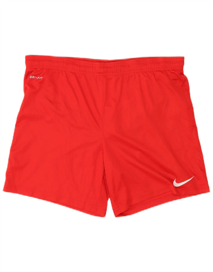 Pantaloni scurți sport Nike Dri Fit pentru bărbați, poliester roșu mediu