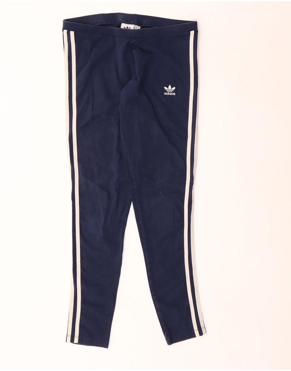 Leggings pentru femei Adidas UK 12 Medium Bluemarin Bumbac