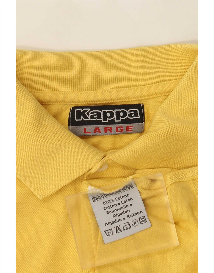 Cămașă polo pentru bărbați Kappa, bumbac galben mare
