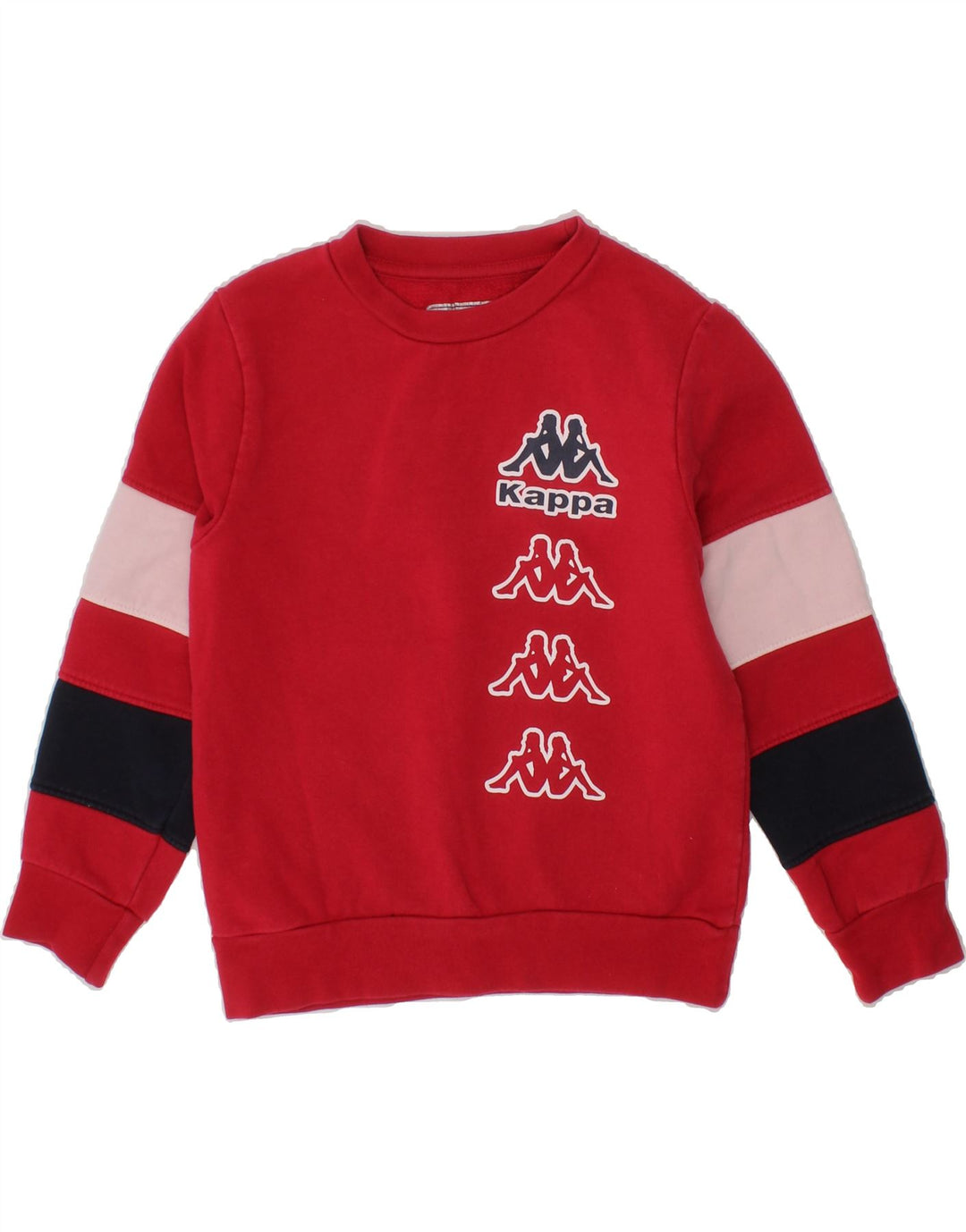 KAPPA Boys Graphic Sweatshirt Jumper 2-3 Years Red Colourblock Cotton Vintage Kappa and Second-Hand Kappa from Messina Hembry 