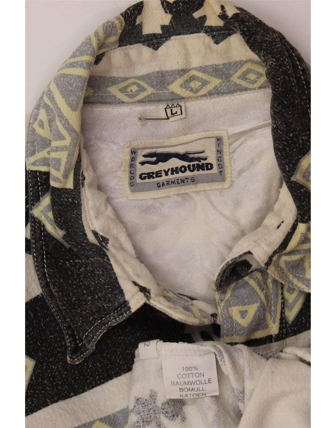 Cămașă de flanel Lumberjack VINTAGE pentru bărbați, bumbac geometric, gri mare