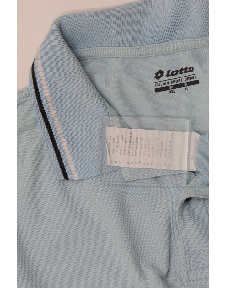 Tricou polo pentru bărbați Lotto XL cu dungi albastre