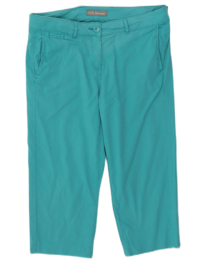 Pantaloni Capri pentru femei Marks & Spencer UK 10 Small W32 L18 Turcoaz