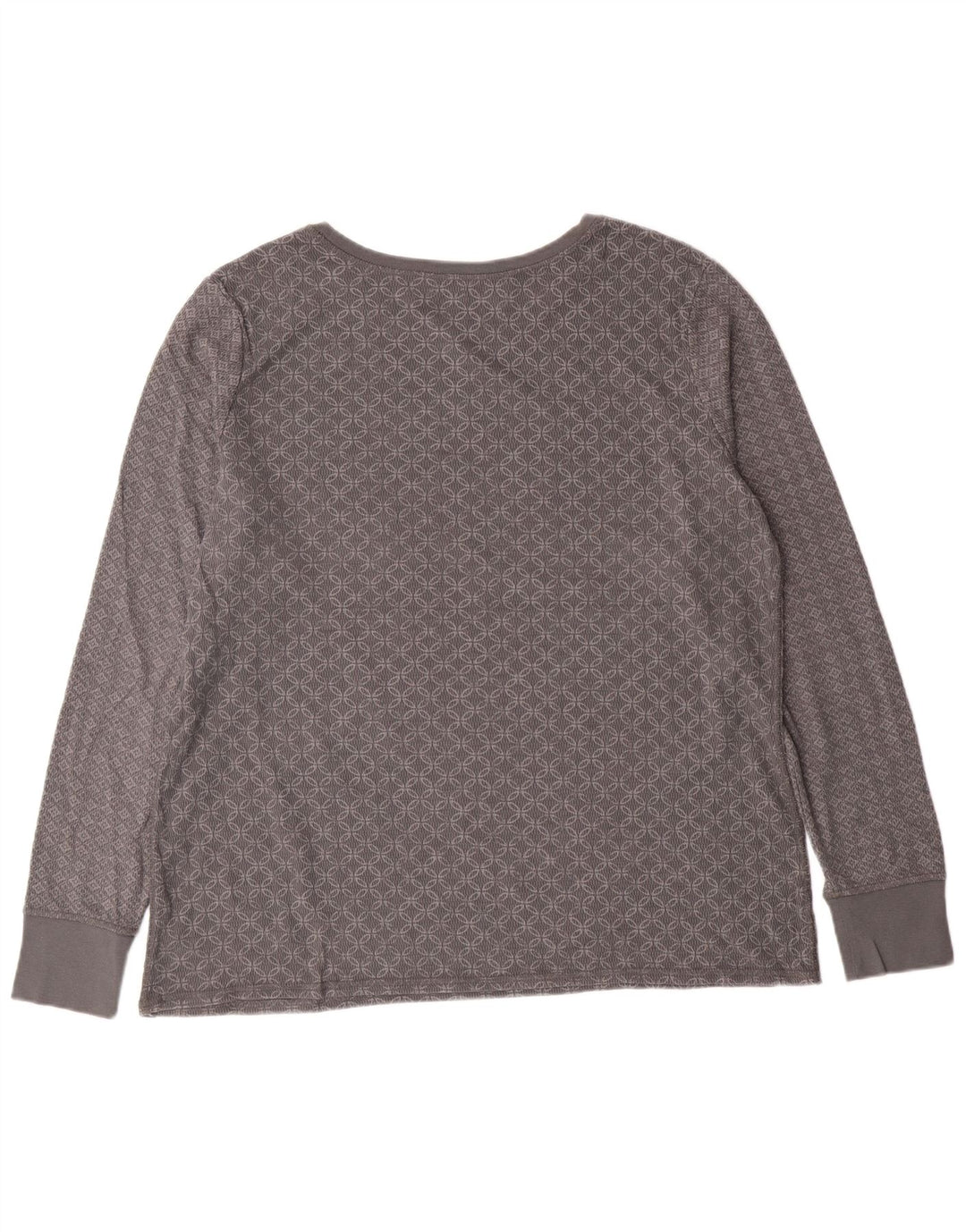 Eddie Bauer Top pentru femei cu mânecă lungă UK 20 2XL bumbac geometric gri