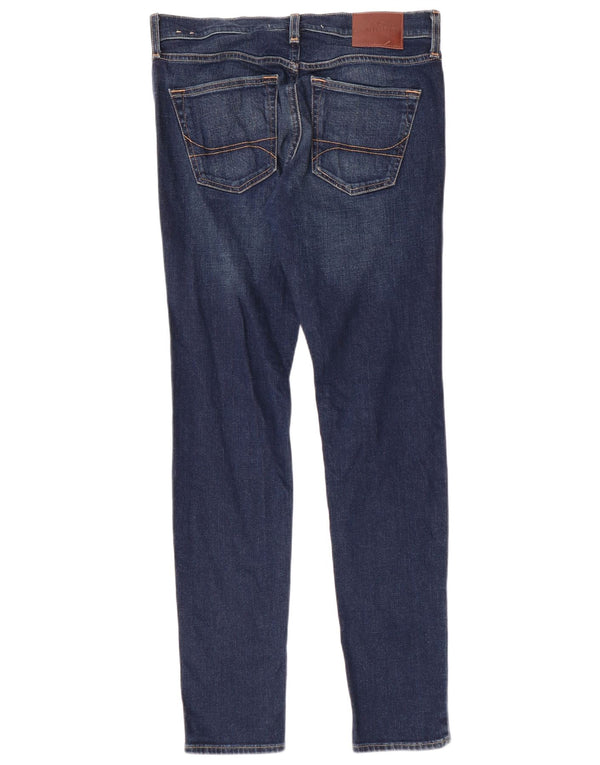 Blugi pentru bărbați Hollister Super Skinny W30 L32 Blue Cotton