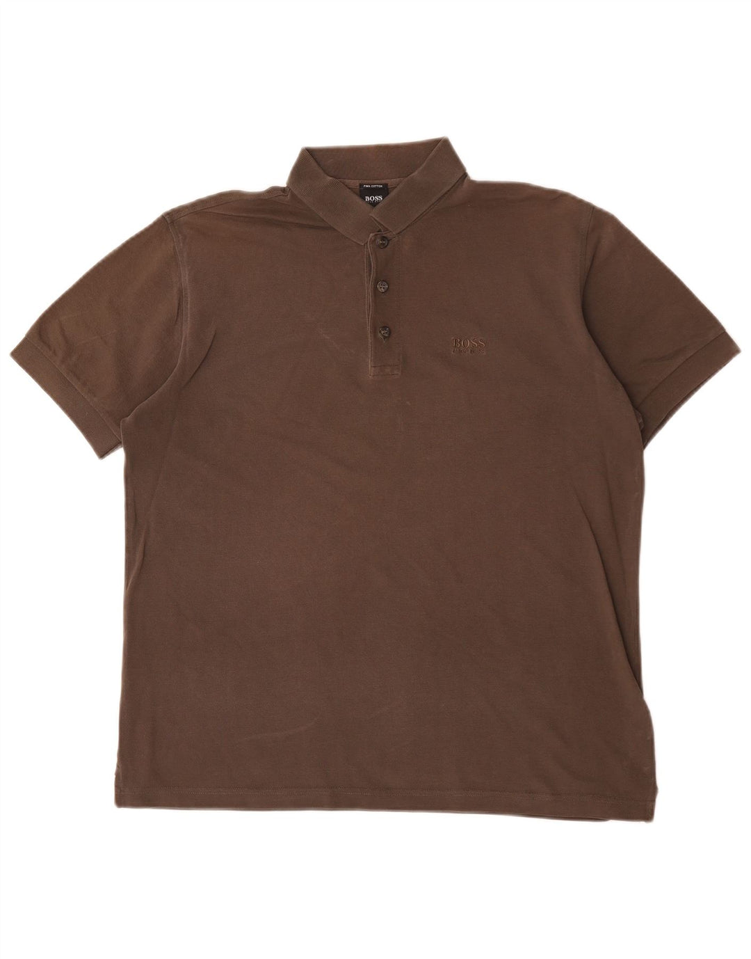 Tricou polo pentru bărbați Hugo Boss, bumbac maro mediu