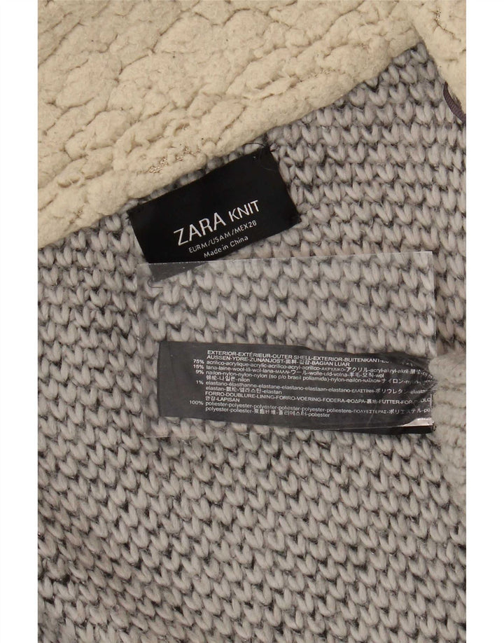 Pardesiu supradimensionat pentru femei Zara UK 14 Gri mediu acrilic color bloc