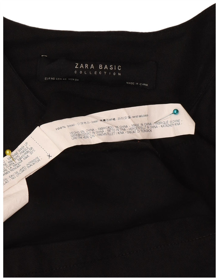 Jachetă pentru femei Zara cu fermoar complet UK 6 XS Lyocell negru