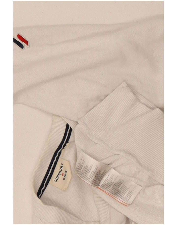 Pulover Superdry pentru damă, UK 14, mare, alb, bumbac