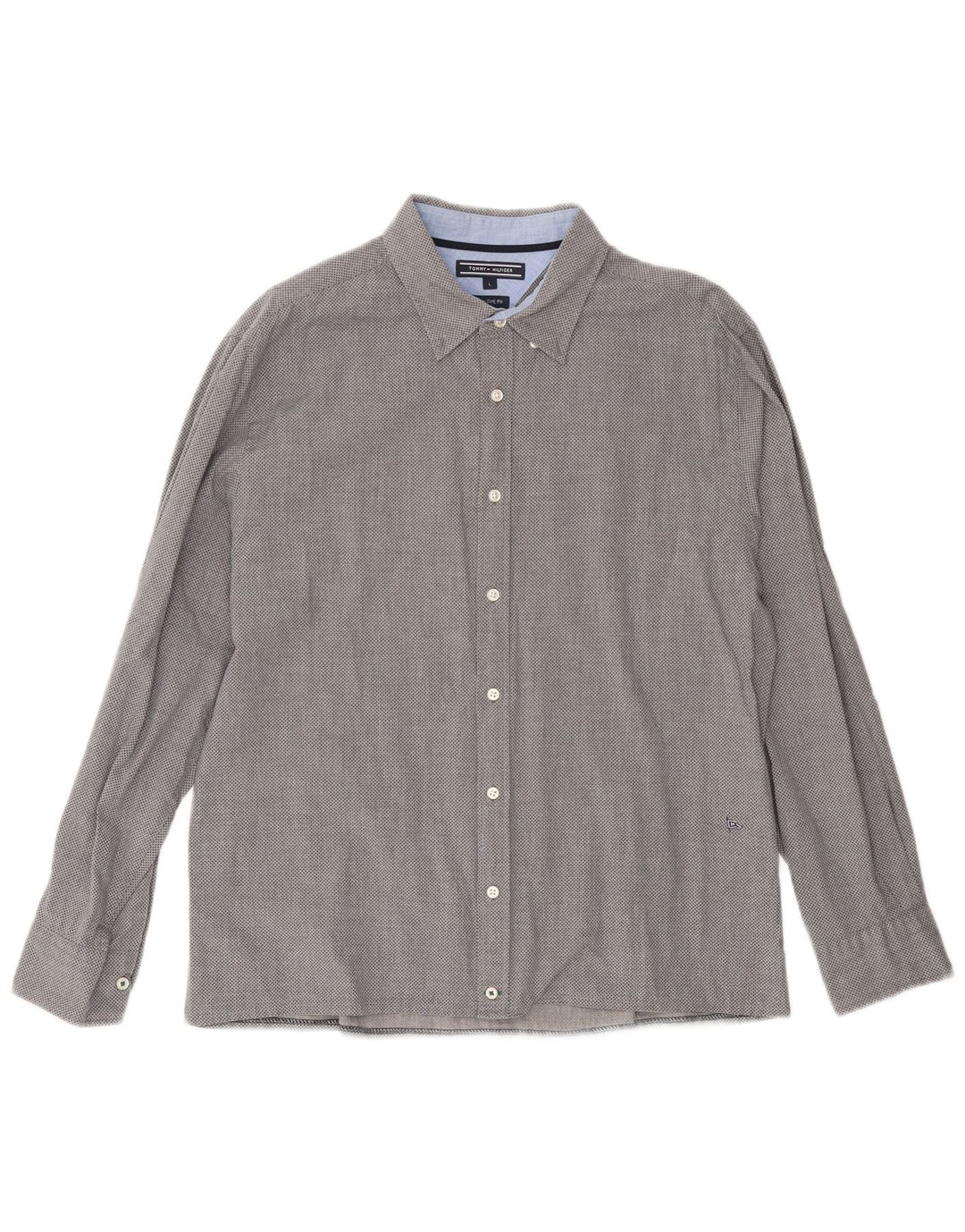TOMMY HILFIGER Cămașă pentru bărbați New York Fit, mare, gri cu pete