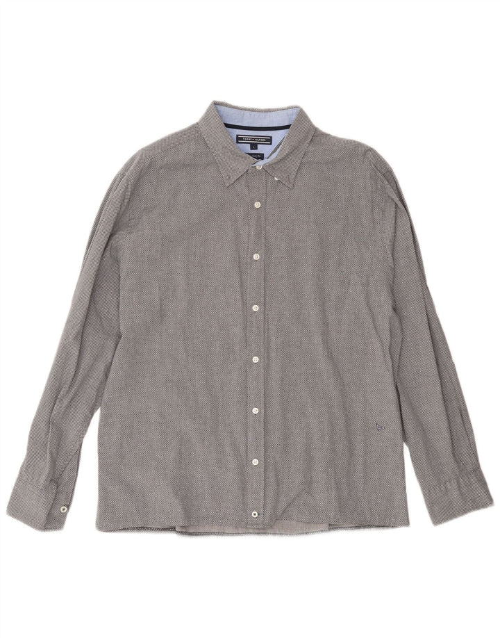TOMMY HILFIGER Cămașă pentru bărbați New York Fit, mare, gri cu pete