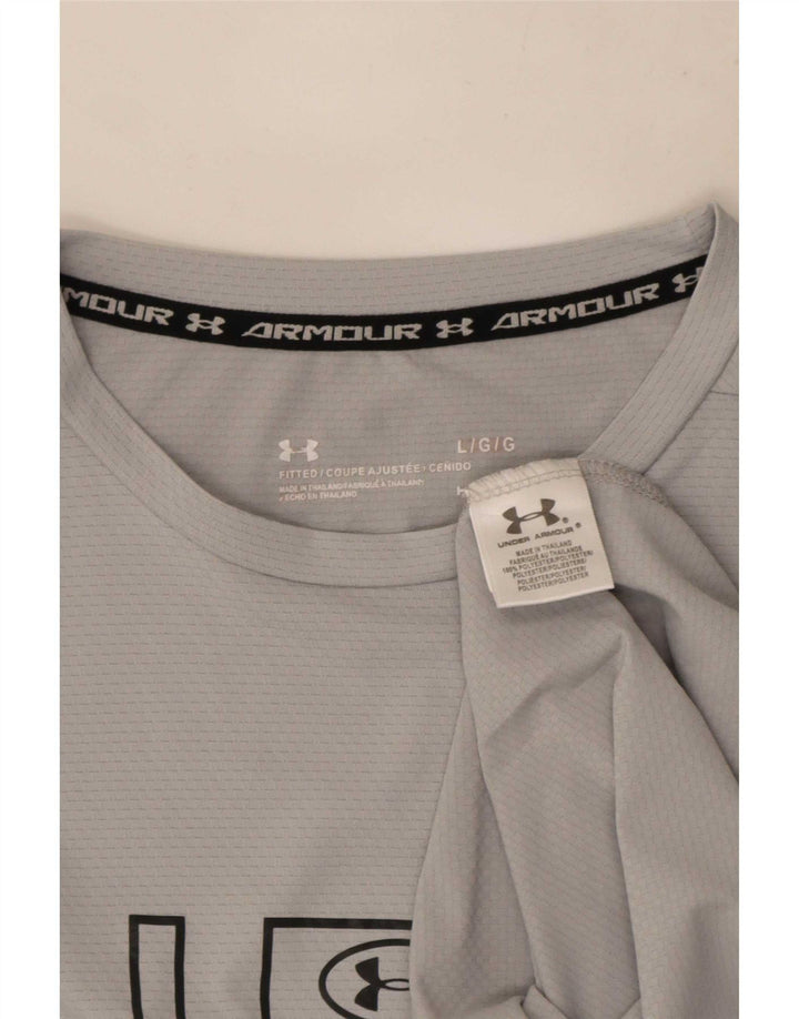 Tricou grafic Under Armour pentru bărbați Top mare poliester gri