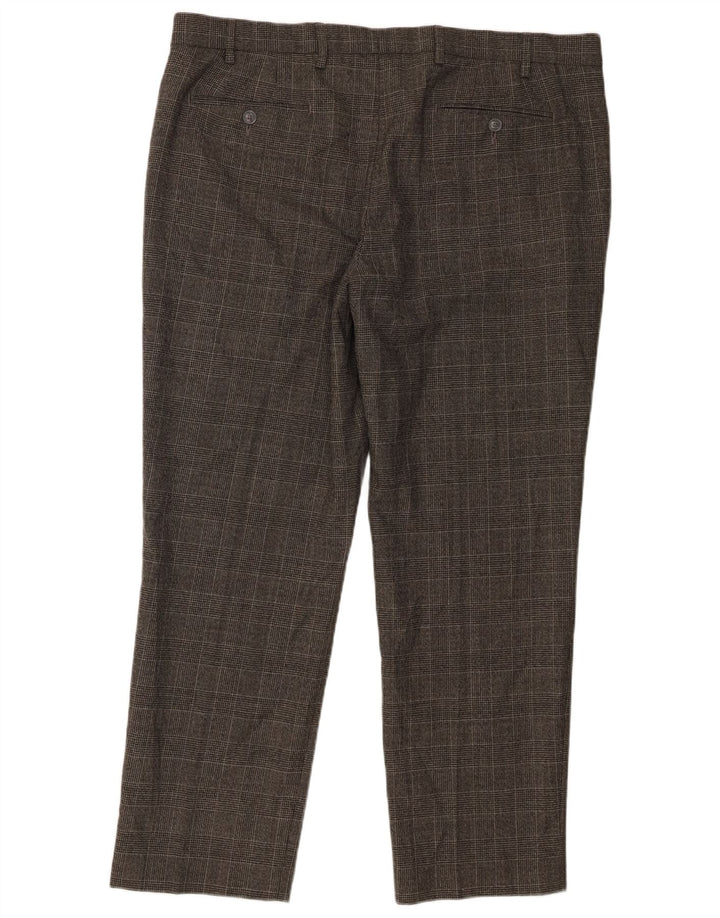 Marks & Spencer Pantaloni de costum pentru bărbați, drepți, cu croiala normală, L40 L29, gri