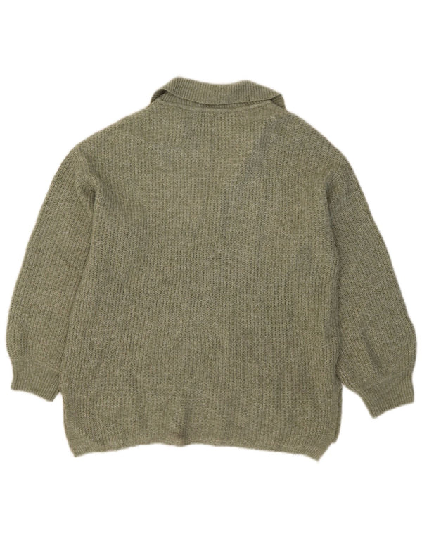 Marks & Spencer Pulover cu gât polo pentru femei UK 12 Medium Khaki Acrilic