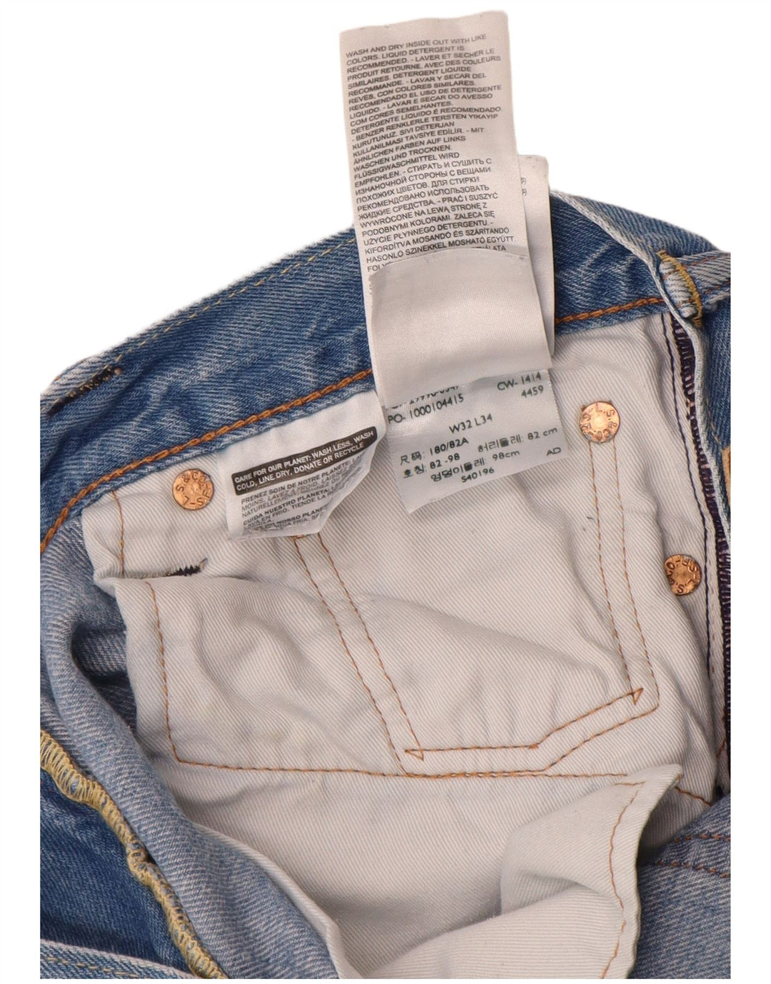 Blugi drepti pentru bărbați Levi's 504 W32 L34 Bumbac albastru