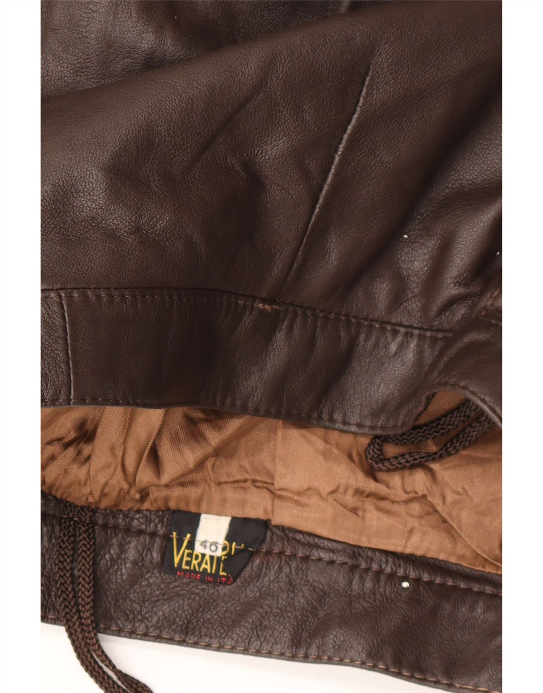 Mini fustă de piele vintage pentru femei IT 46 Large W28 piele maro