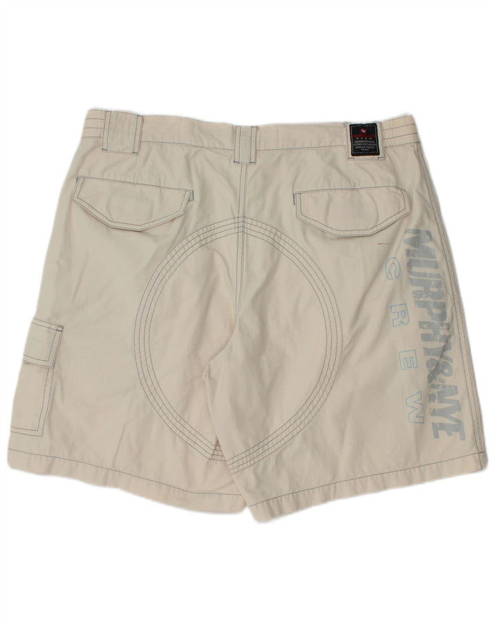 Murphy & Nye Pantaloni scurți grafic cargo pentru bărbați W38 XL, bumbac alb