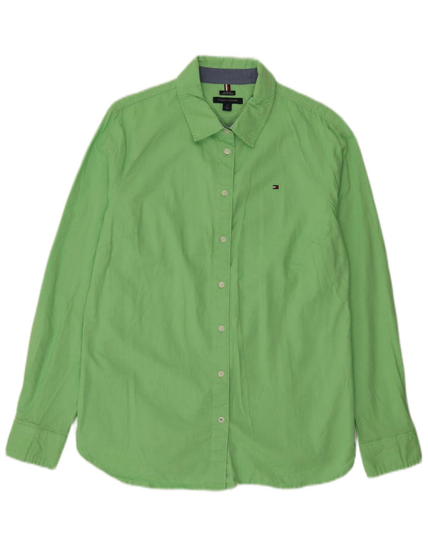 Cămașă pentru femei Tommy Hilfiger, cu ajustare clasică, UK 14, bumbac verde mediu