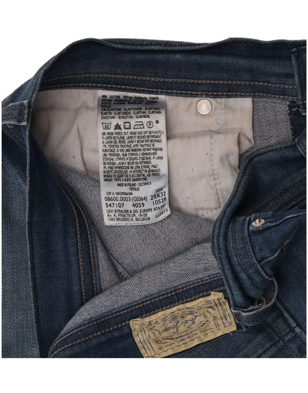 Blugi skinny pentru femei Levi's W29 L32 Bumbac albastru