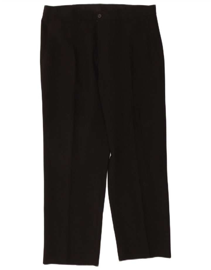 Pantaloni chino drepți pentru bărbați Marks & Spencer L36 L29 Poliester negru