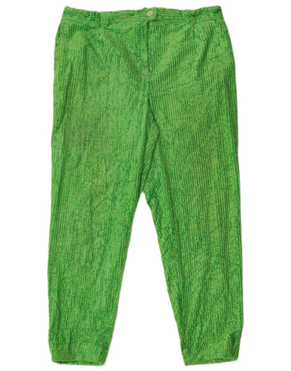 Pantaloni vintage din velur cu talie înaltă pentru femei EU 40 Medium L32 L28 Verde