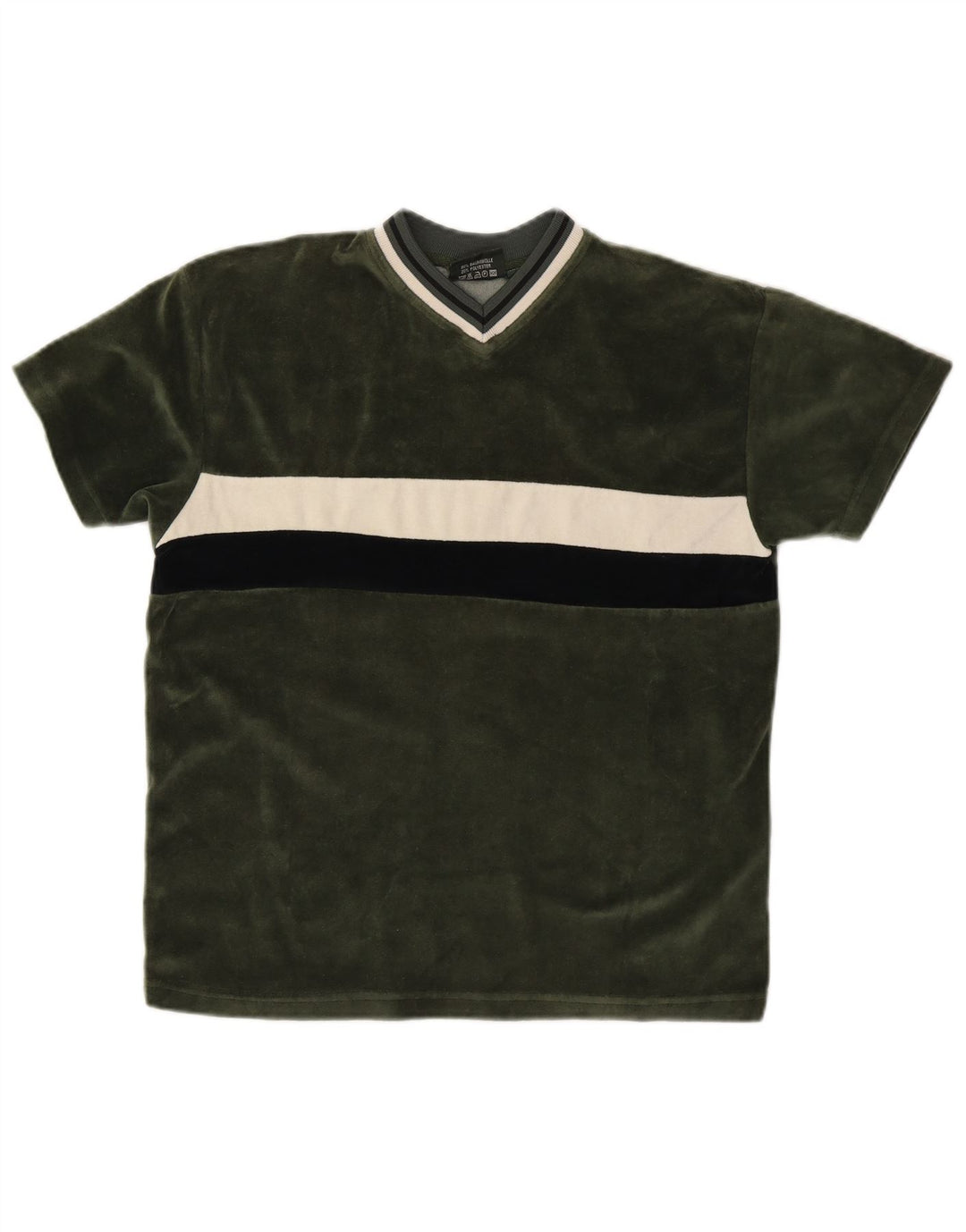 Tricou Băieți VINTAGE Top 12-13 ani Bumbac color bloc verde mediu