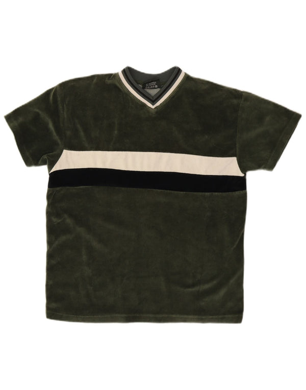 Tricou Băieți VINTAGE Top 12-13 ani Bumbac color bloc verde mediu