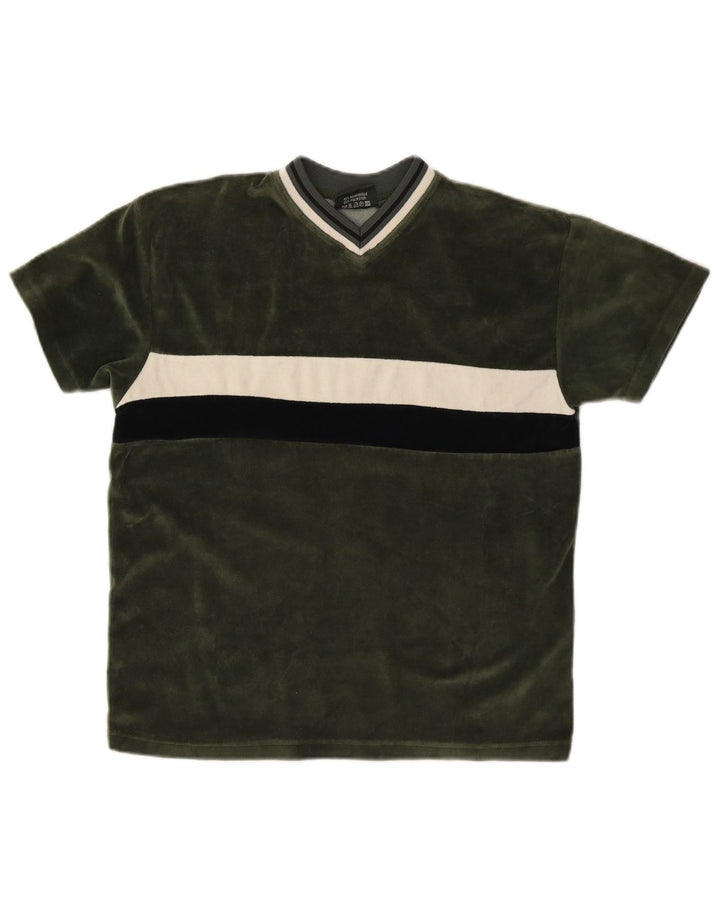 Tricou Băieți VINTAGE Top 12-13 ani Bumbac color bloc verde mediu