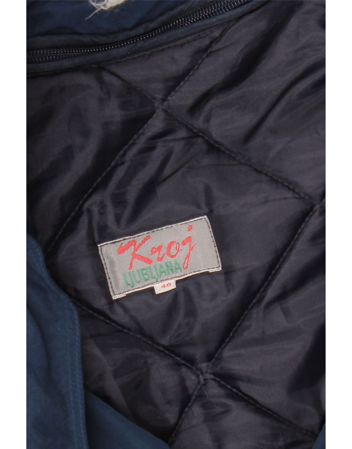 Jachetă căptușită vintage pentru bărbați, cu glugă, cu formă lejeră, EU 46 Mic, bleumarin