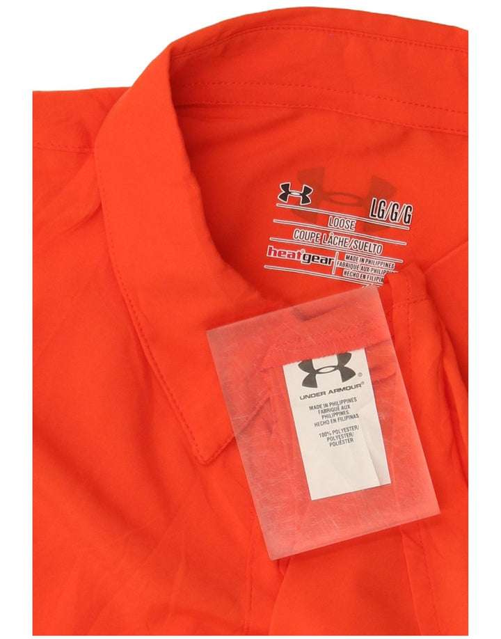 Cămașă cu mânecă scurtă pentru bărbați UNDER ARMOUR Heat Gear Poliester portocaliu mare