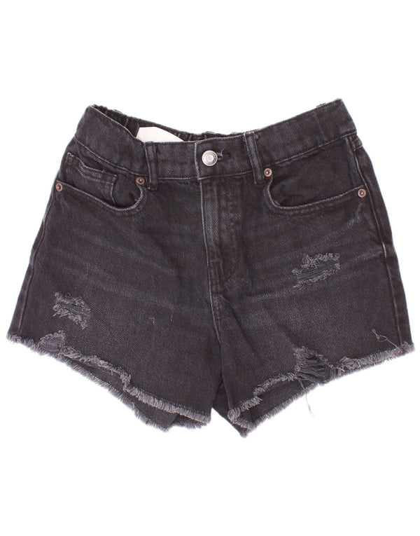 Pantaloni scurți din denim distressed pentru fete Zara 11-12 ani W24 bumbac gri