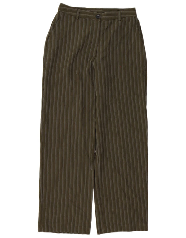 Pantaloni casual Topshop pentru femei cu talie înaltă UK 8 mici L28 L30 cu dungi verzi