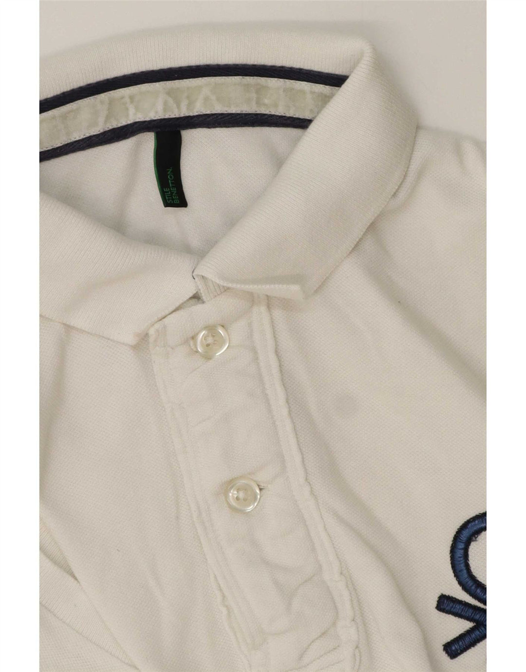 Tricou polo Benetton pentru bărbați, alb mediu