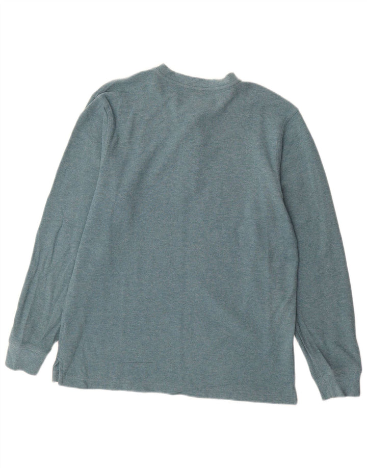 L.L.BEAN Mens Traditional Fit Top cu mânecă lungă din bumbac albastru mic