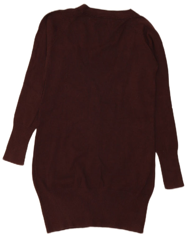 Pulover cardigan pentru femei Zara UK 10 mic maro bumbac