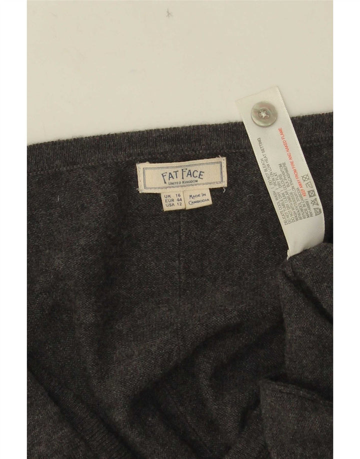Pulover cardigan pentru femei Fat Face UK 16 Lână mare gri